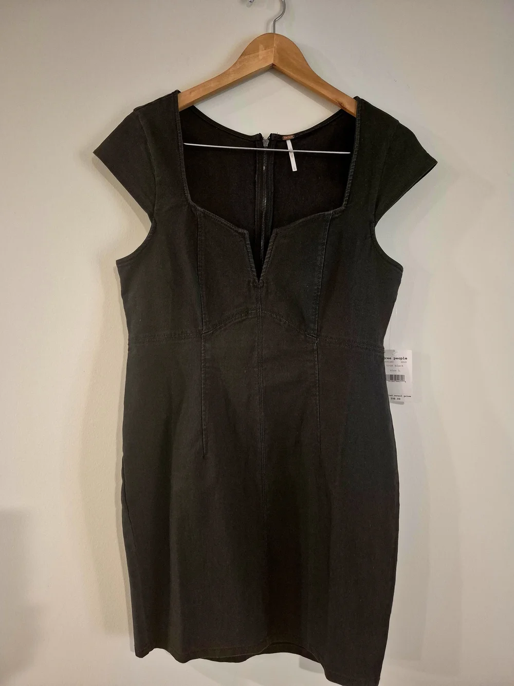 (NWT) Free People Liam Denim Mini Dress In Black